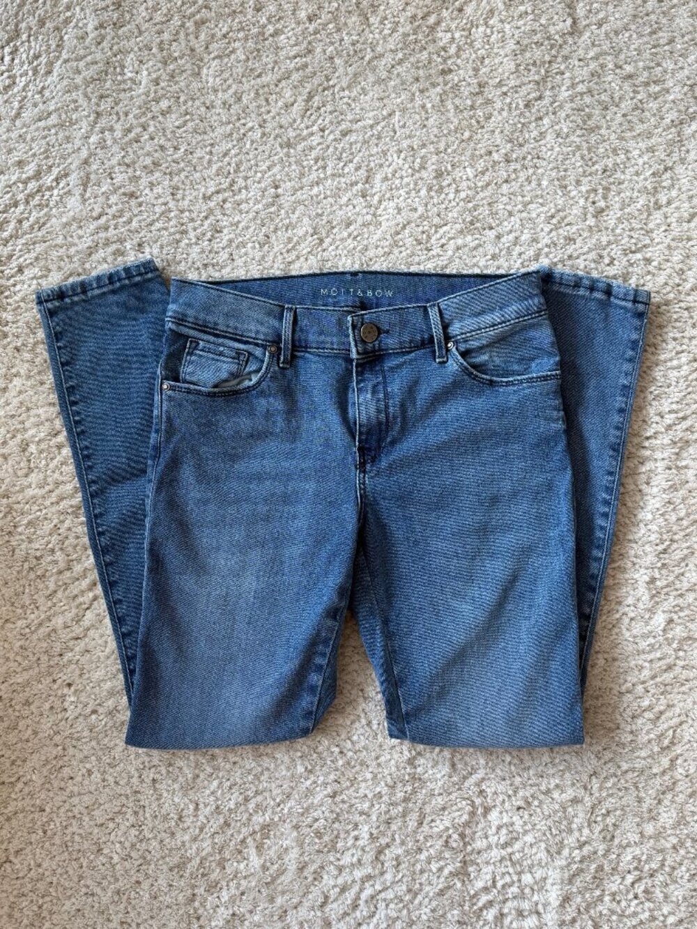 Mott & Bow Skinny Jeans W27 L28 Mid Rise Stretch Denim Blue